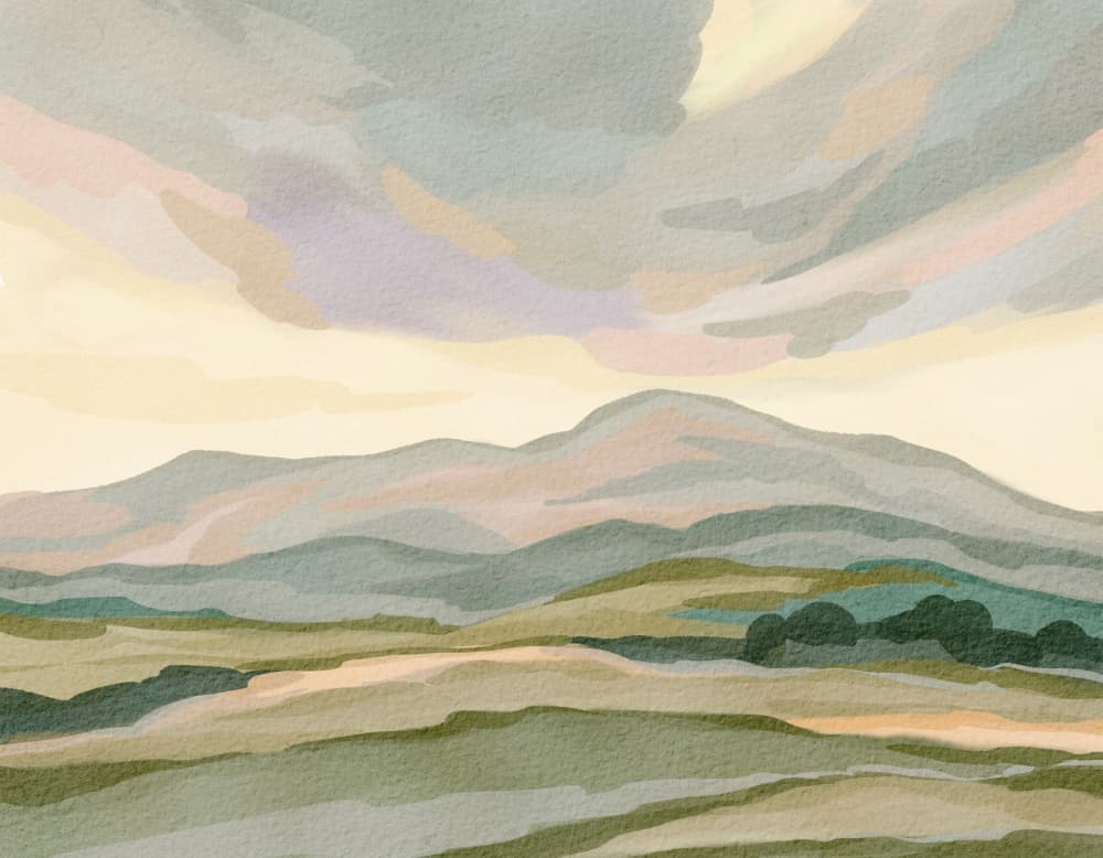 Muted Mountain Landscape by Nikita Jariwala — canvas wall art