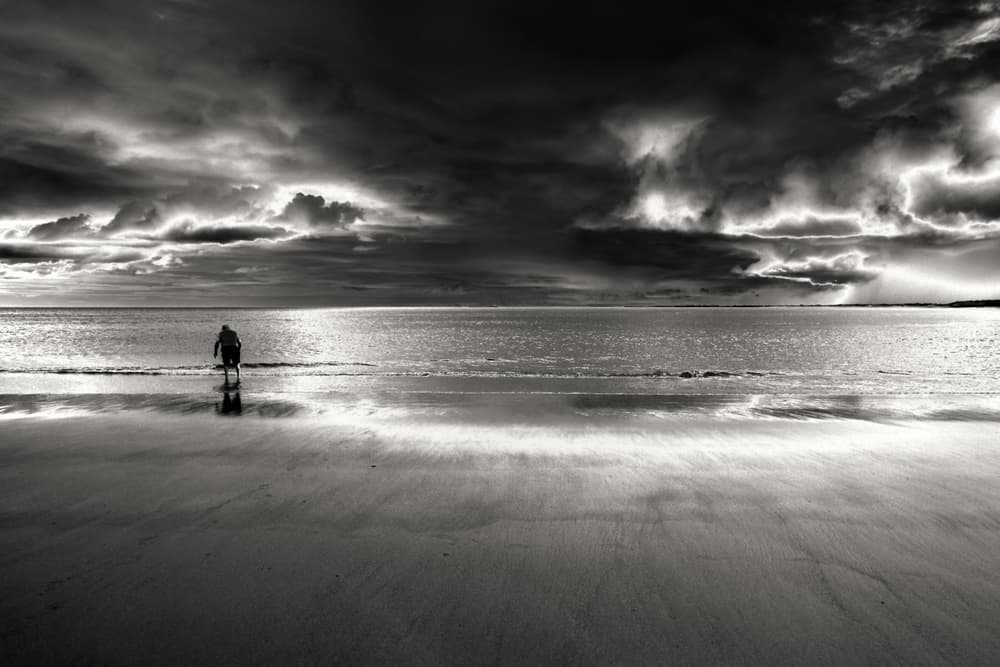 Solitary Beach Walk by Dave Quince — canvas wall art