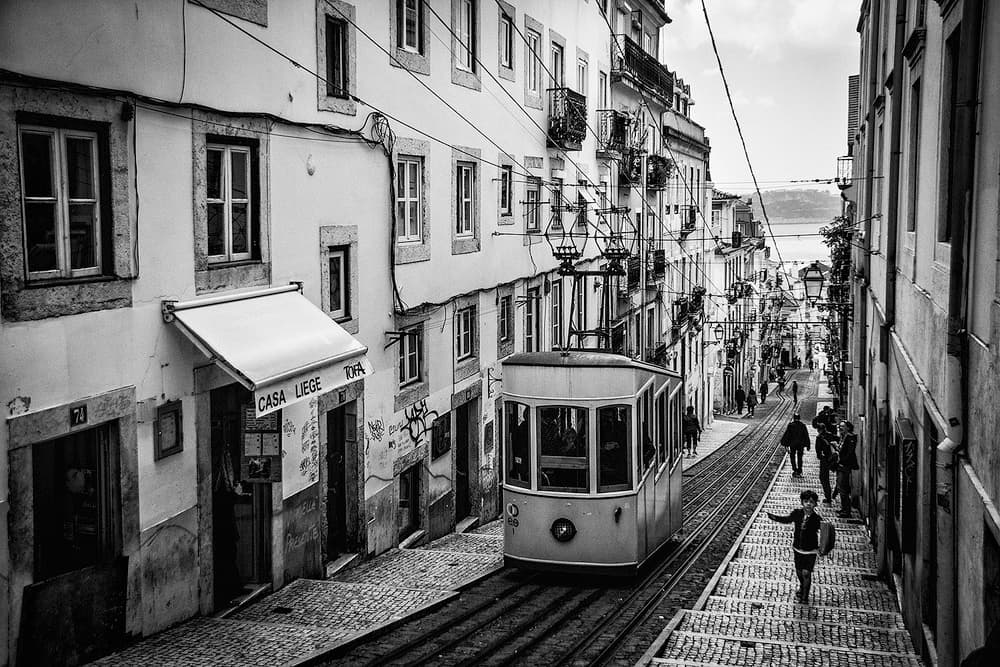 Historic Lisbon Tram by Adolfo Urrutia — canvas wall art