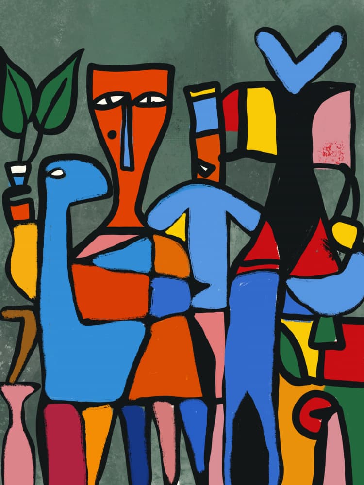 Colorful Abstract Figures by Little Dean — canvas wall art