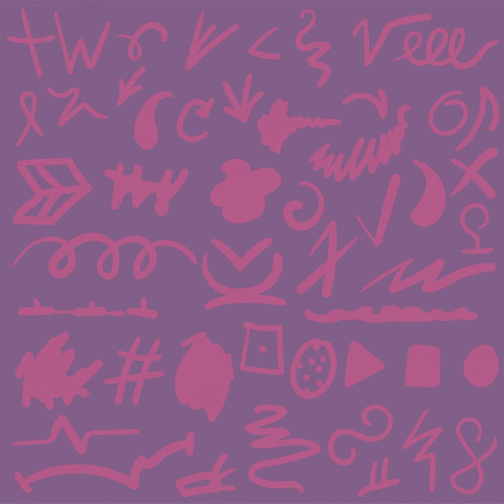 Playful Pink Doodles by Marika Barsrsind — canvas wall art