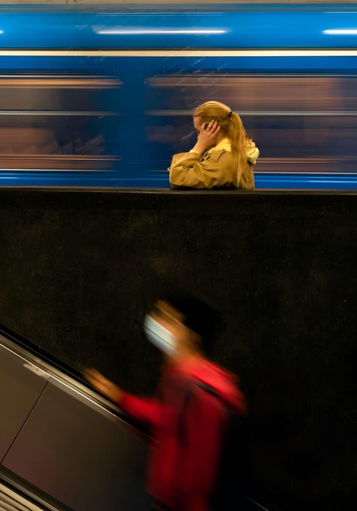 Subway Station Motion by Karim Al Thahaby — canvas wall art