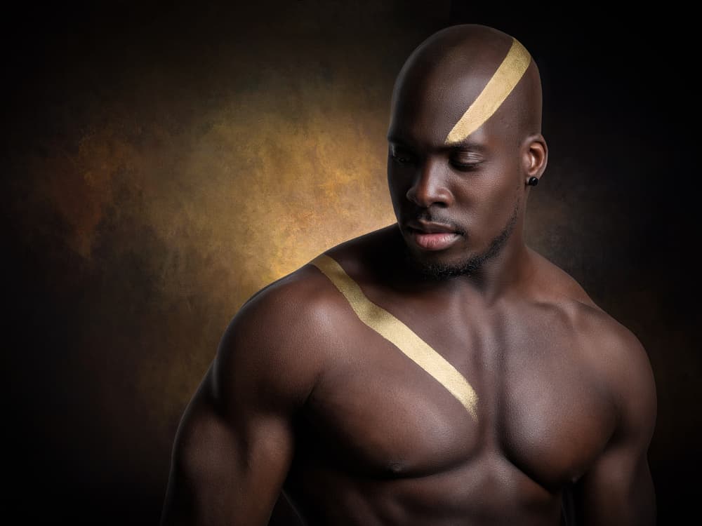 Powerful Gold Portrait by Luc Stalmans — canvas wall art