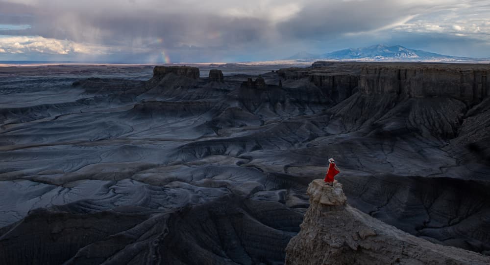 Red Cloak Desert Vista by April Xie — canvas wall art