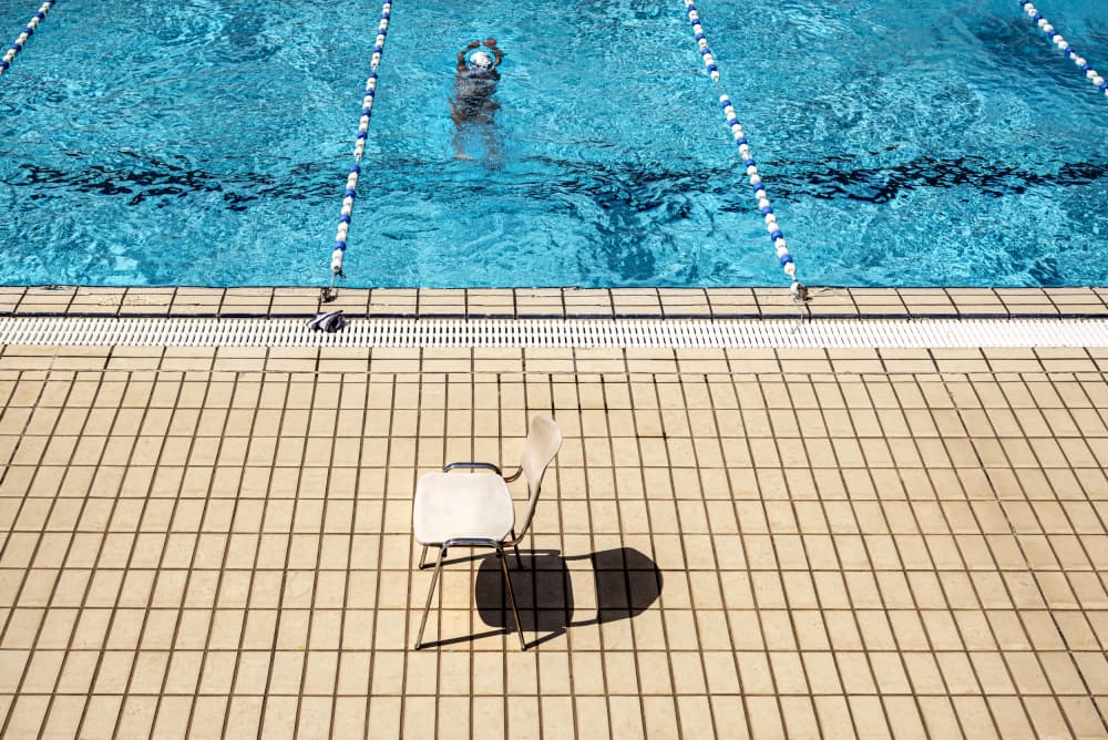 Blue Pool Solitude by Linda Wride — canvas wall art