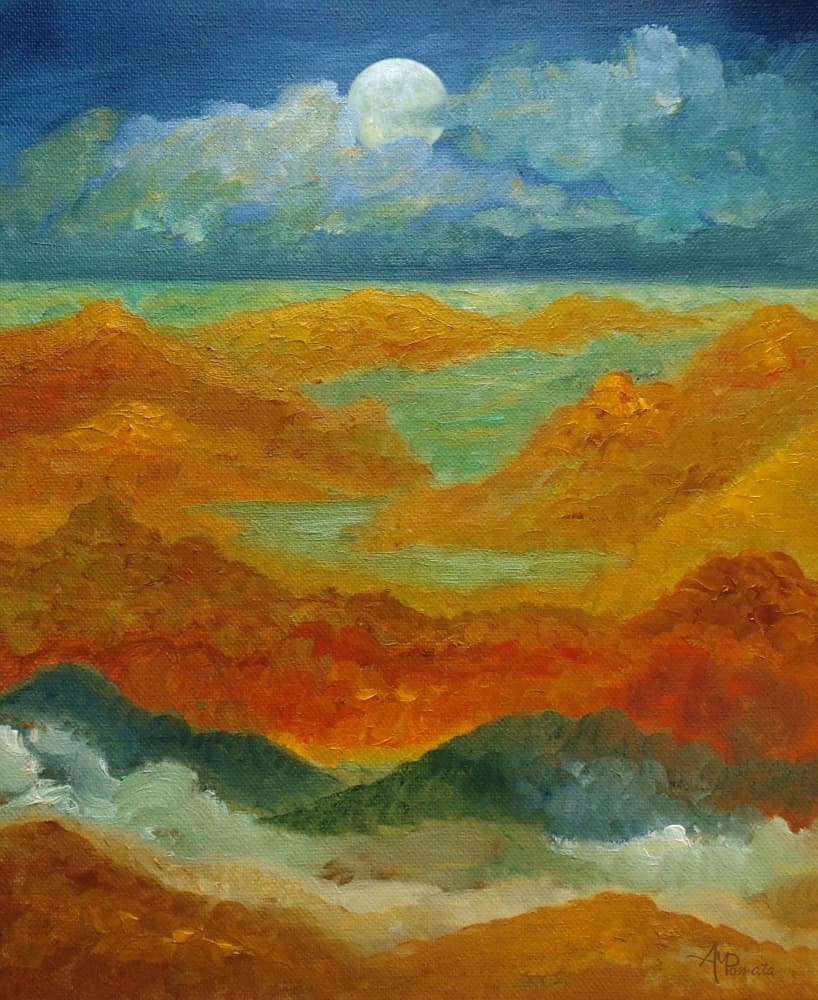Moonlit Desert Vista by Angeles M. Pomata — canvas wall art