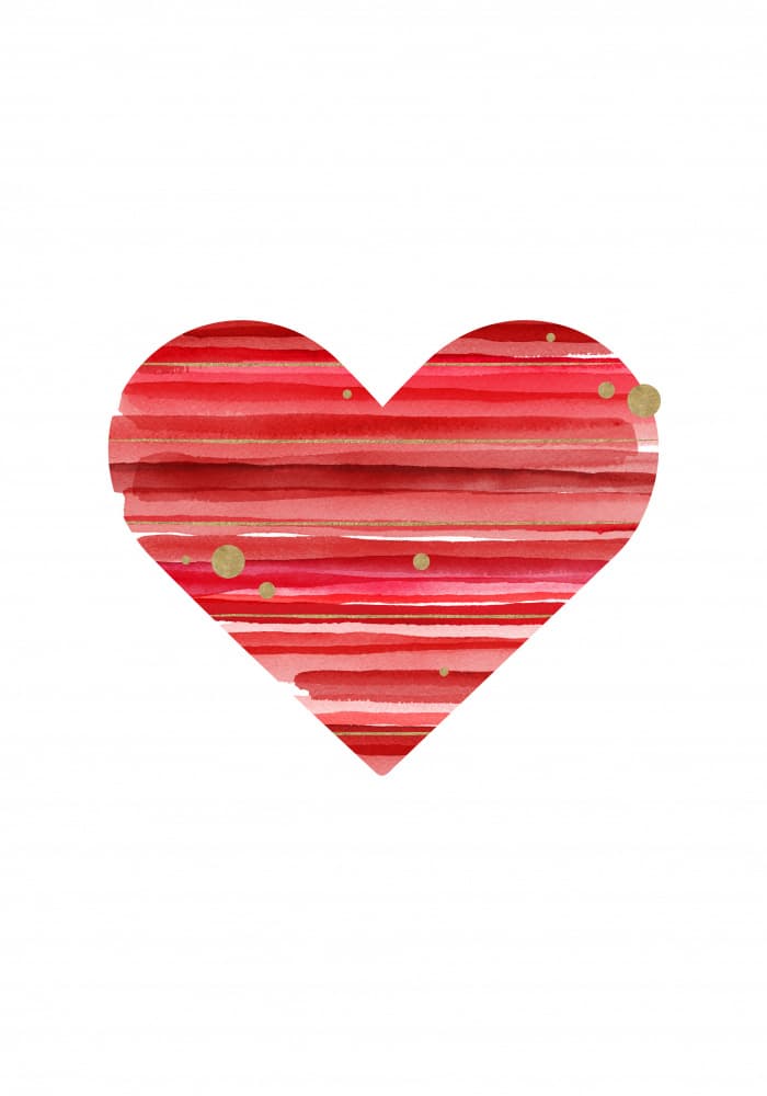 Vibrant Striped Heart by Fabiana Silveira — canvas wall art