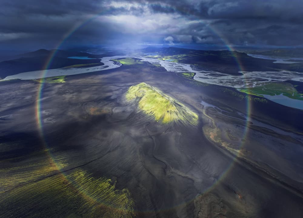Rainbow Over Black Sands by iPuraVida — canvas wall art