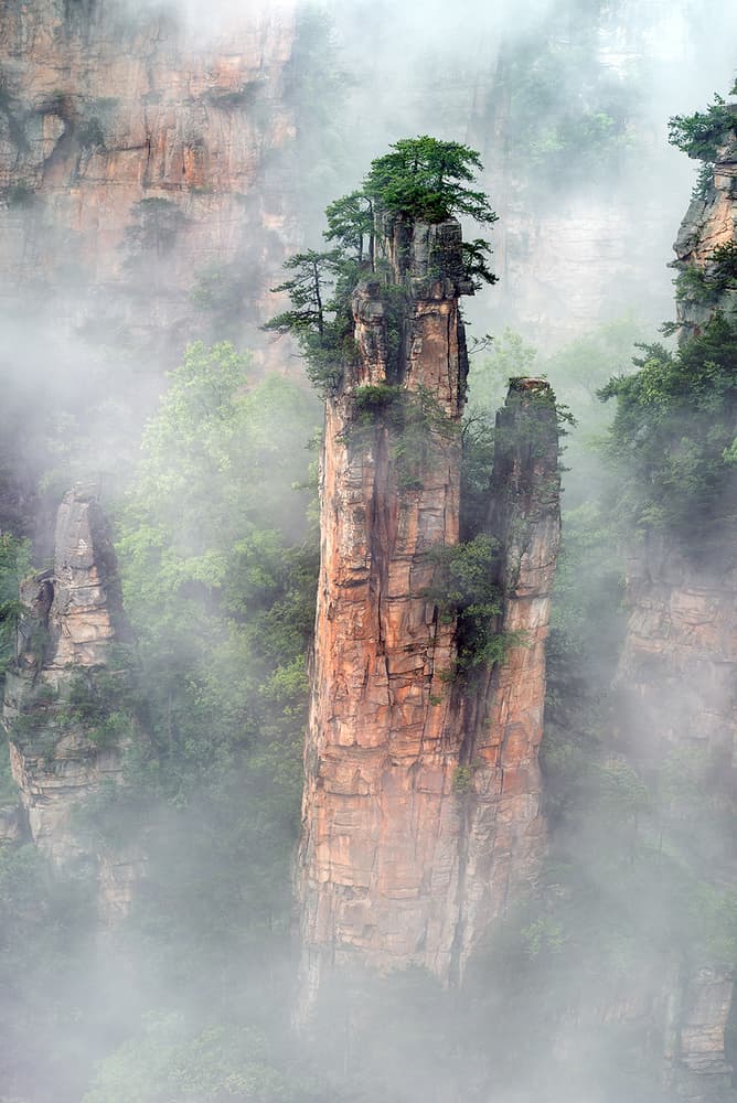 Misty Mountain Peaks by Hua Zhu — canvas wall art