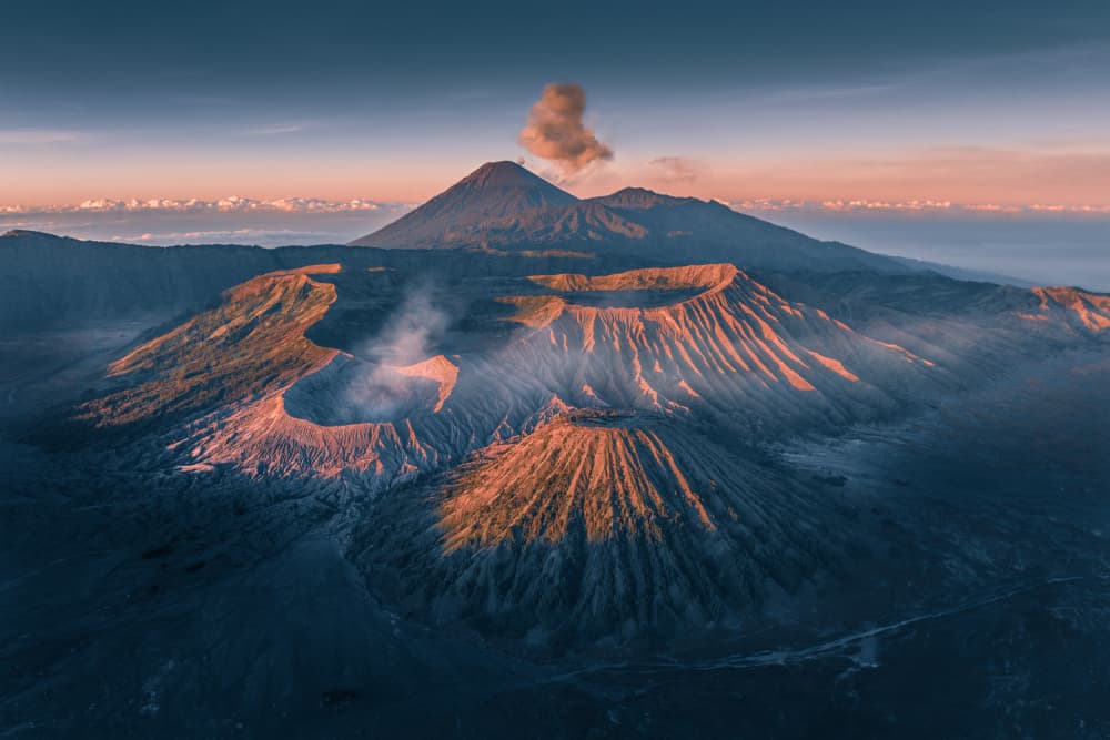 Volcanic Peaks Golden Dawn by Chao Feng 天馬 — canvas wall art