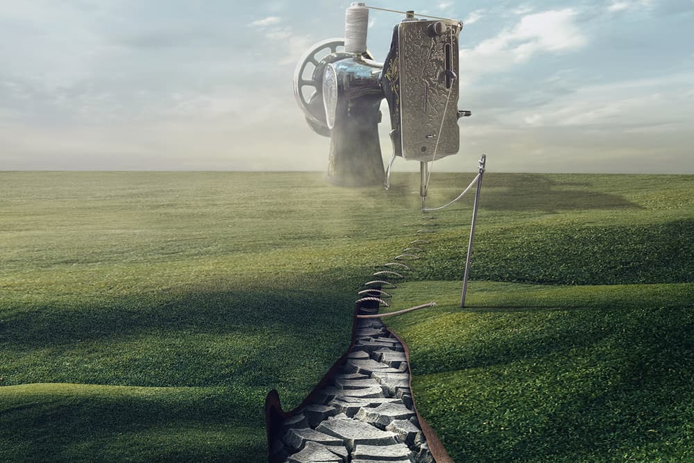 Sewing The Cracked Earth by Sulaiman Almawash — canvas wall art