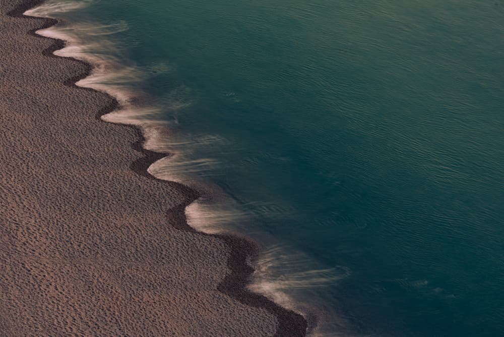 Wavy Teal Coastline by Siamak Jalali — canvas wall art