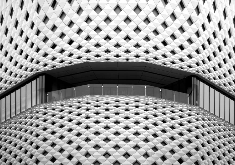 Curved Geometric Facade by Ivan Huang — canvas wall art