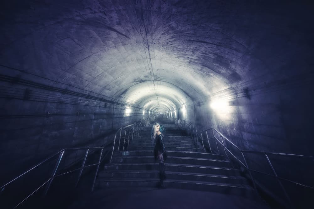 Mysterious Tunnel Ascent by KOIKI — canvas wall art