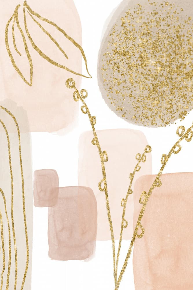 Blush Gold Botanicals by Sally Ann Moss — canvas wall art