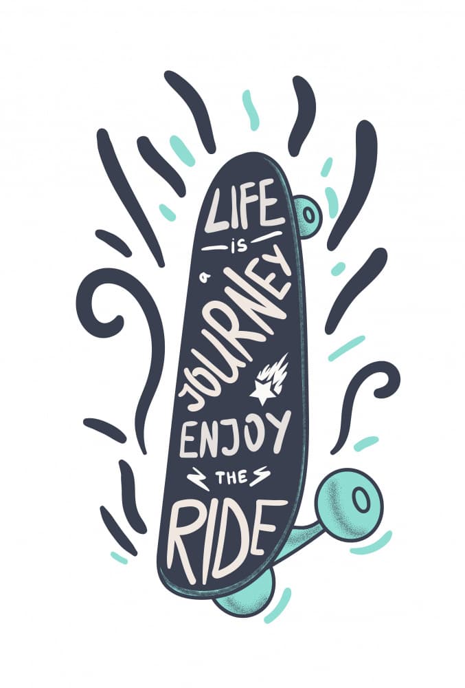 Skateboard Life Journey by Marika Barsrsind — canvas wall art
