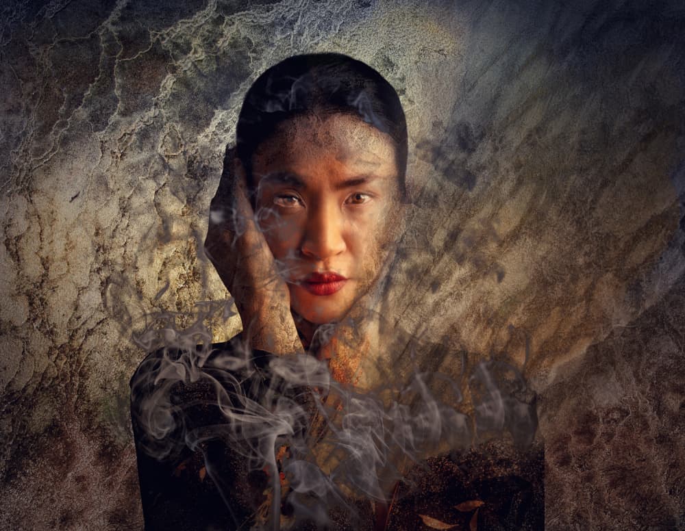 Earthy Smoke Portrait by Colin Dixon — canvas wall art