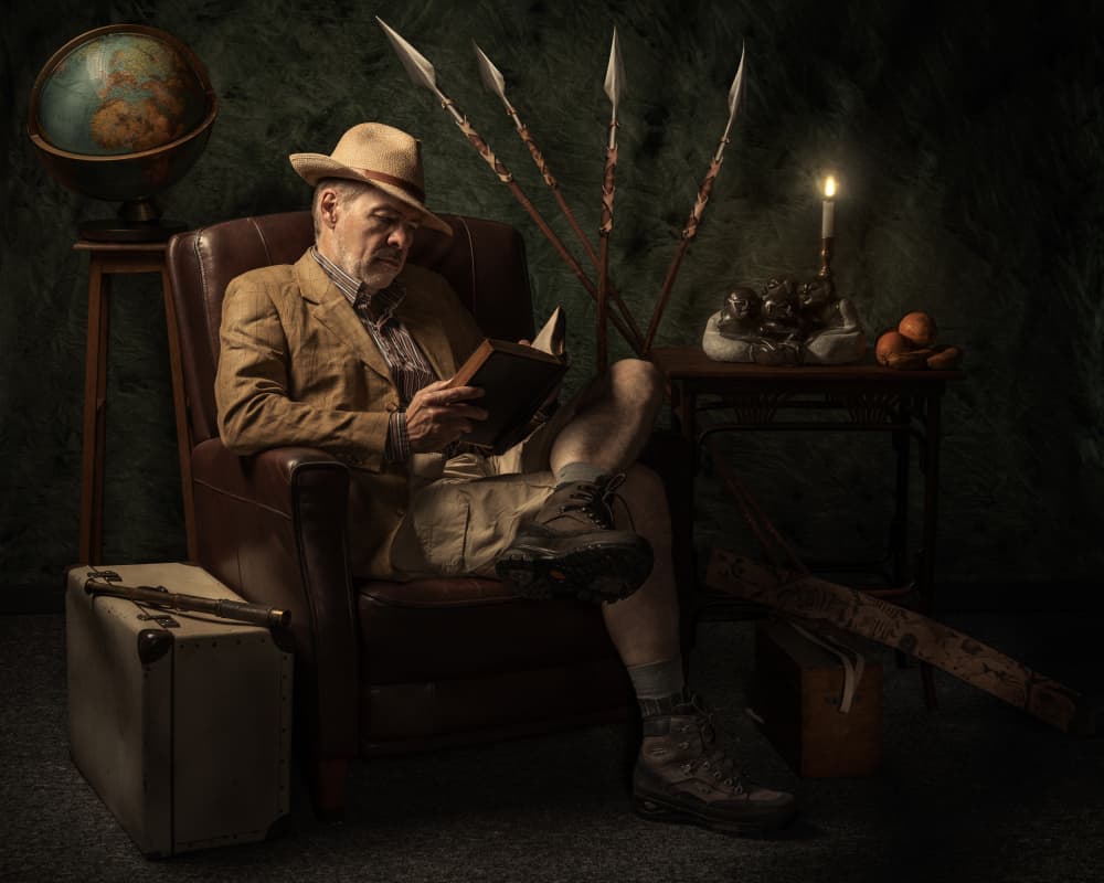 Adventurer's Evening Read by Ineke Mighorst — canvas wall art