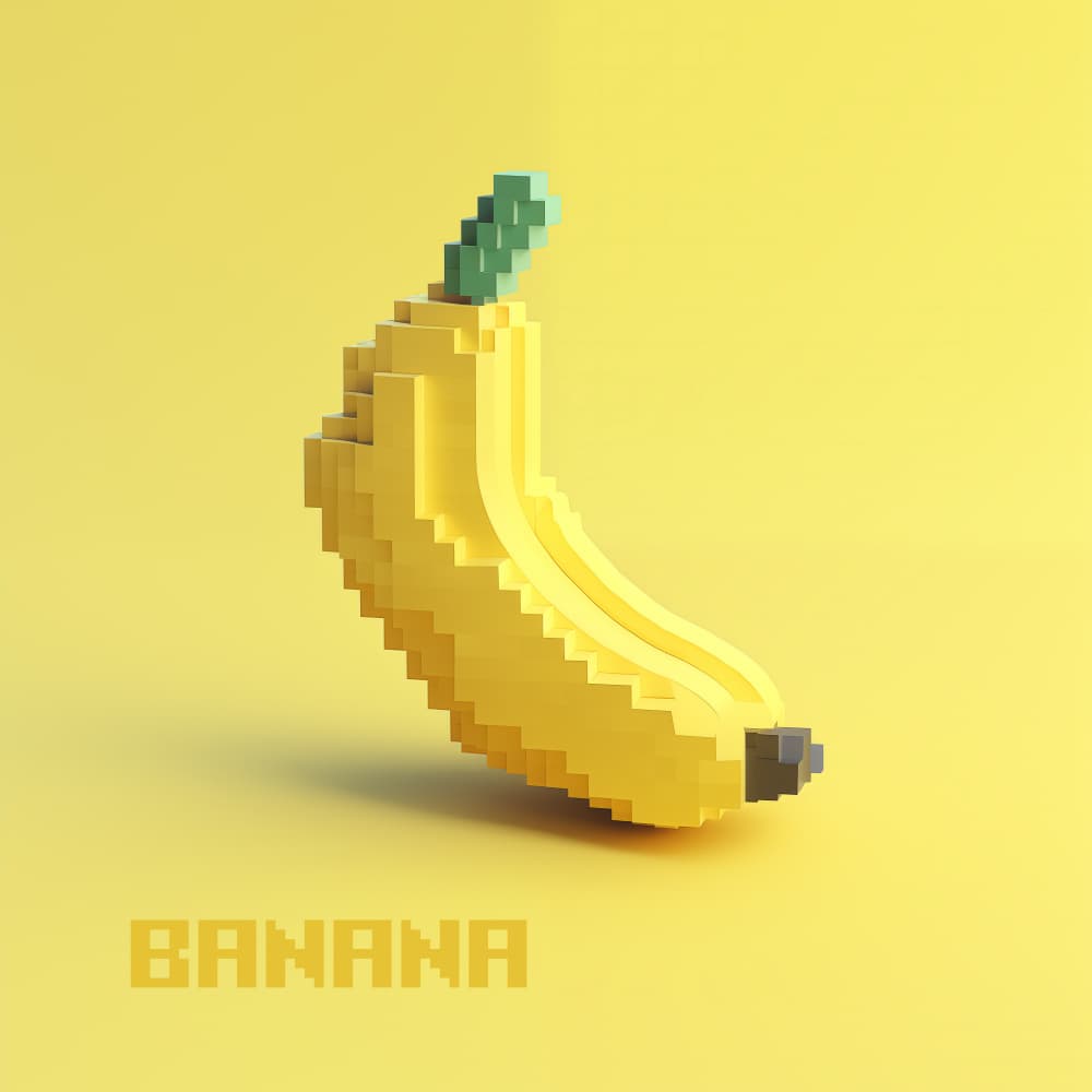Pixelated Yellow Banana