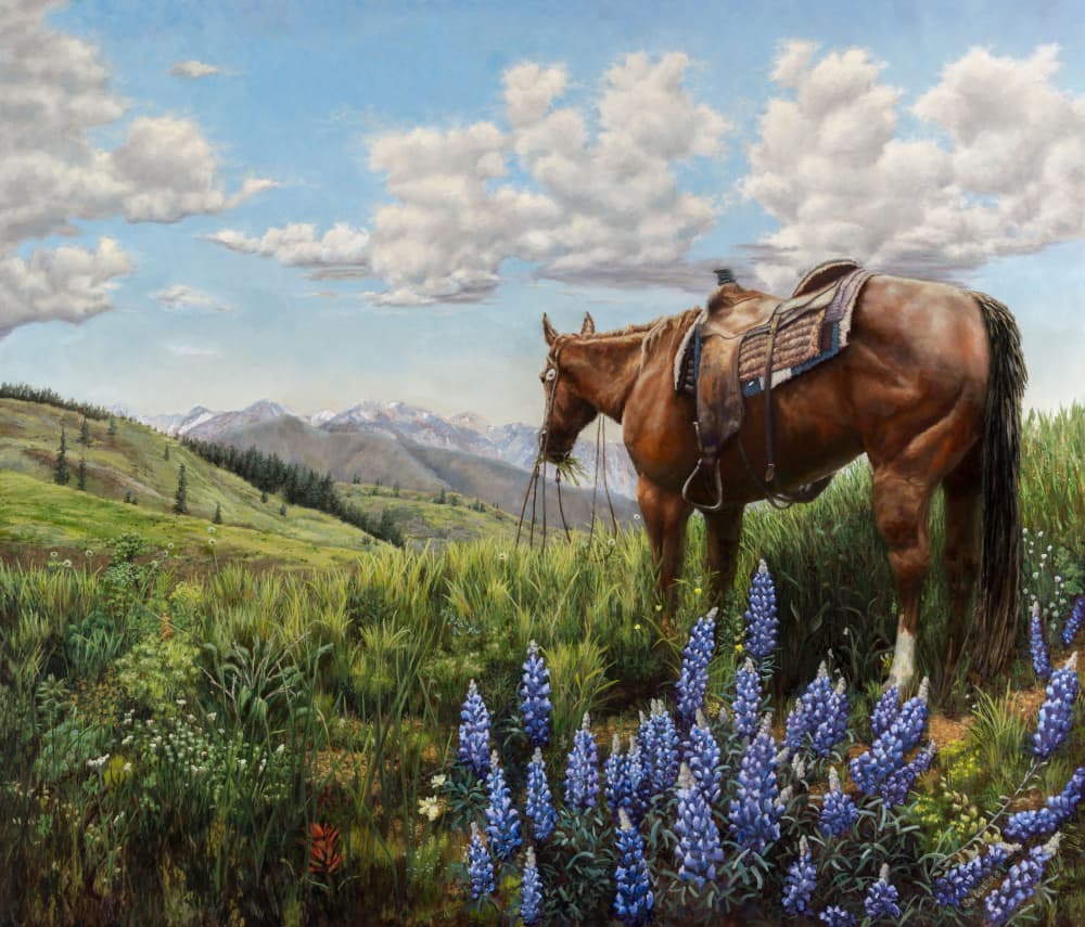 Horse in Mountain Pasture by Jan Clizer — canvas wall art