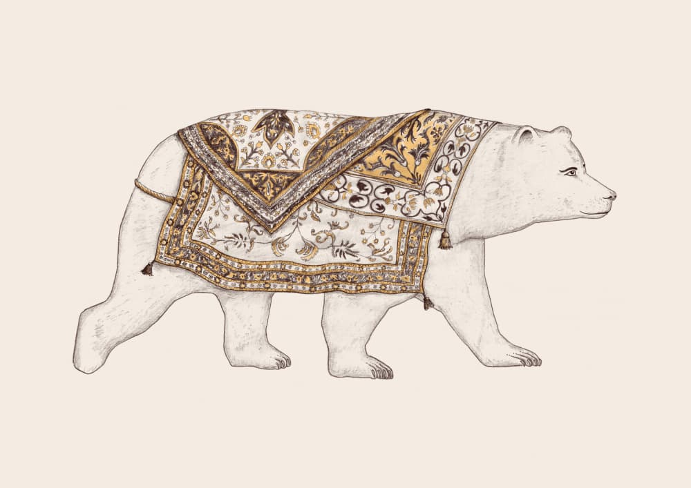 Ornate Polar Bear by Florent Bodart — canvas wall art