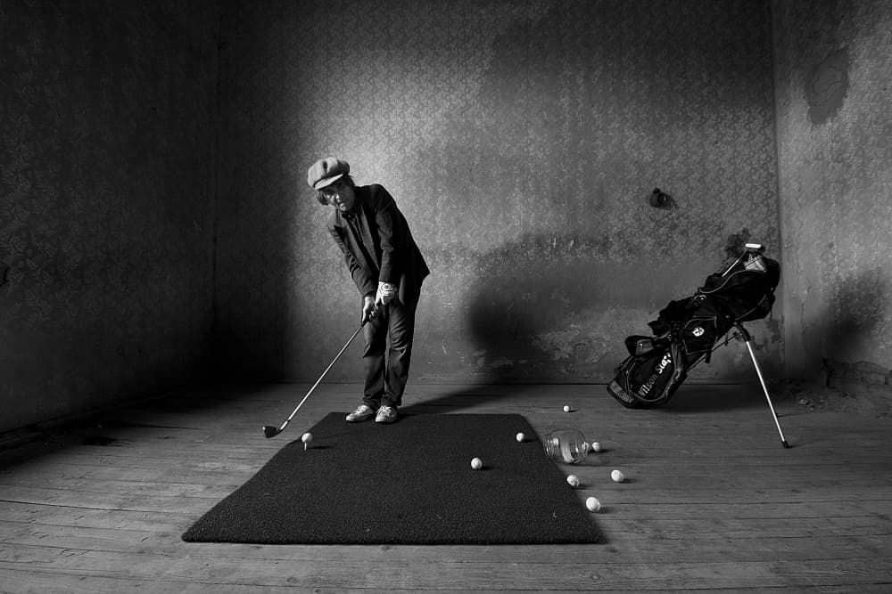 Vintage Golf Practice by mario grobenski - psychodaddy — canvas wall art
