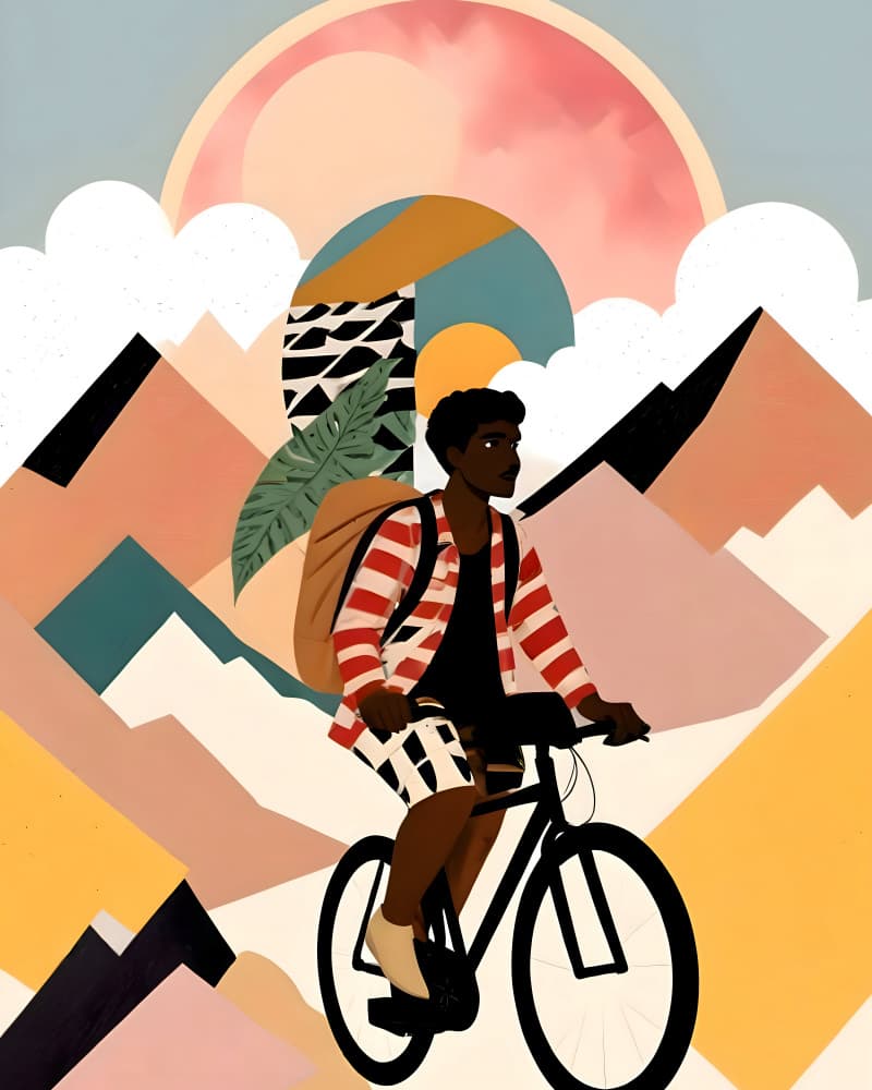 Mountain Biking Adventure by Uma Gokhale — canvas wall art
