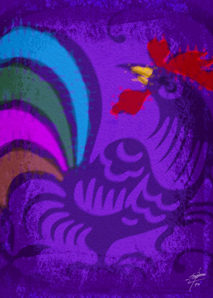 Vibrant Rooster by Osvaldo Russo — canvas wall art