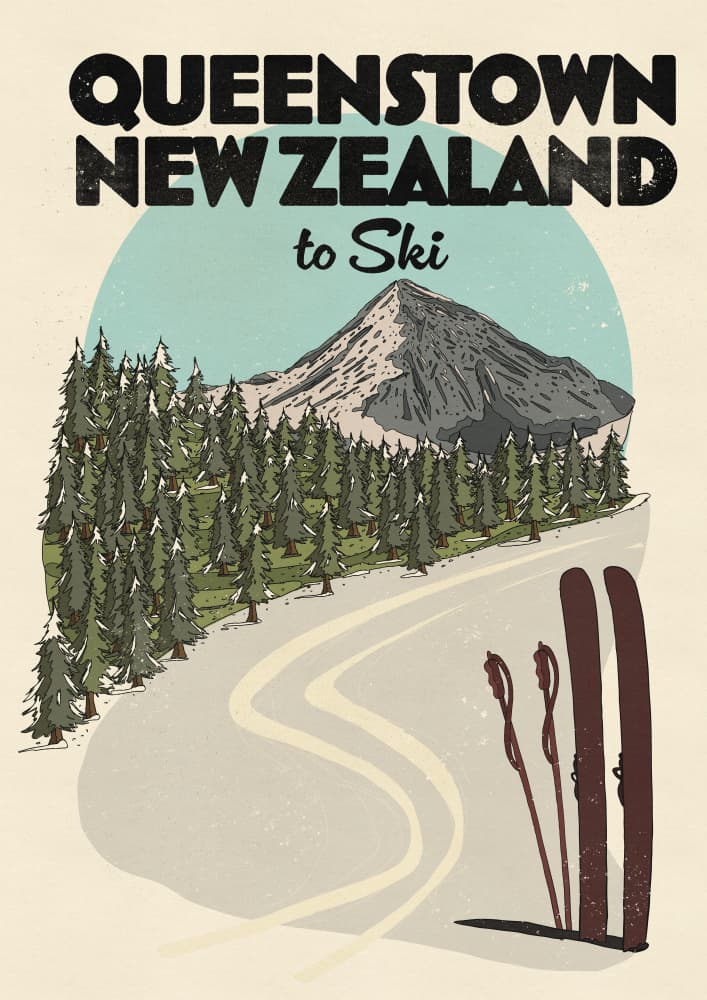 Ski Queenstown New Zealand by Nicholas — canvas wall art