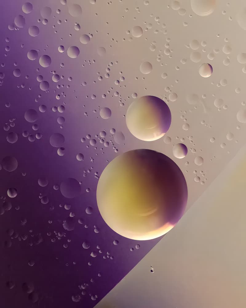 Abstract Purple Bubbles by Johan Lennartsson — canvas wall art