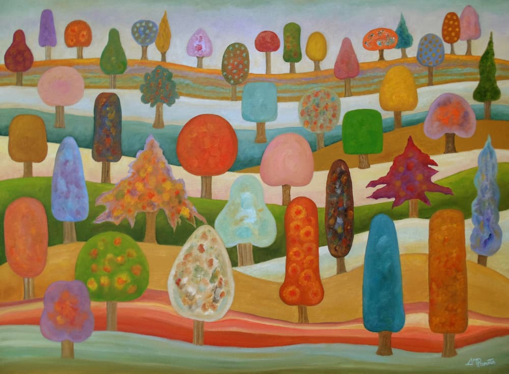 Vibrant Tree Landscape by Angeles M. Pomata — canvas wall art