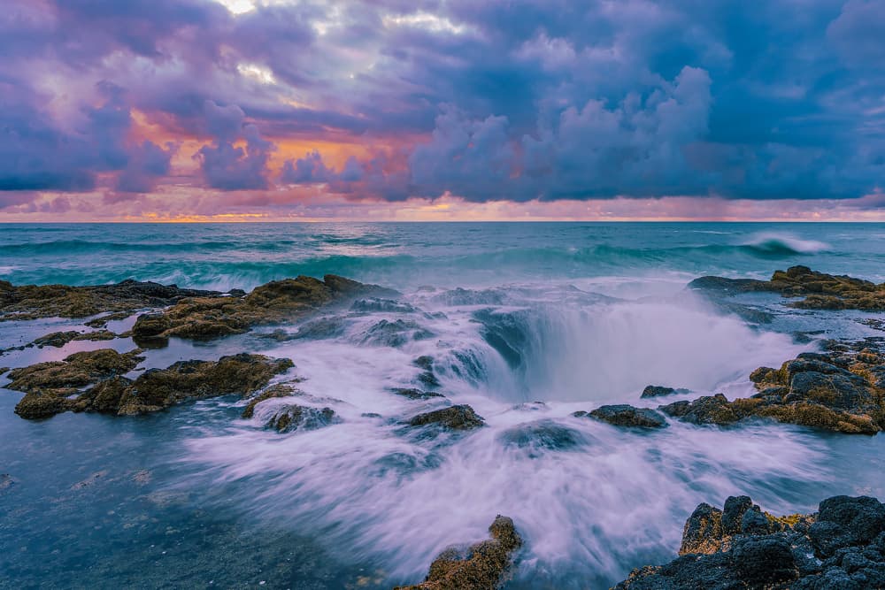 Coastal Blowhole Twilight by Mei Shi — canvas wall art