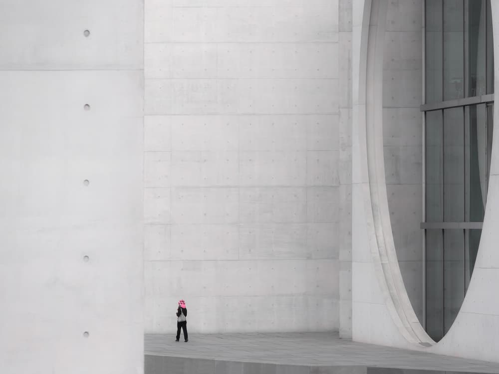 Pink Hat In Concrete Space by Klaus Lenzen — canvas wall art