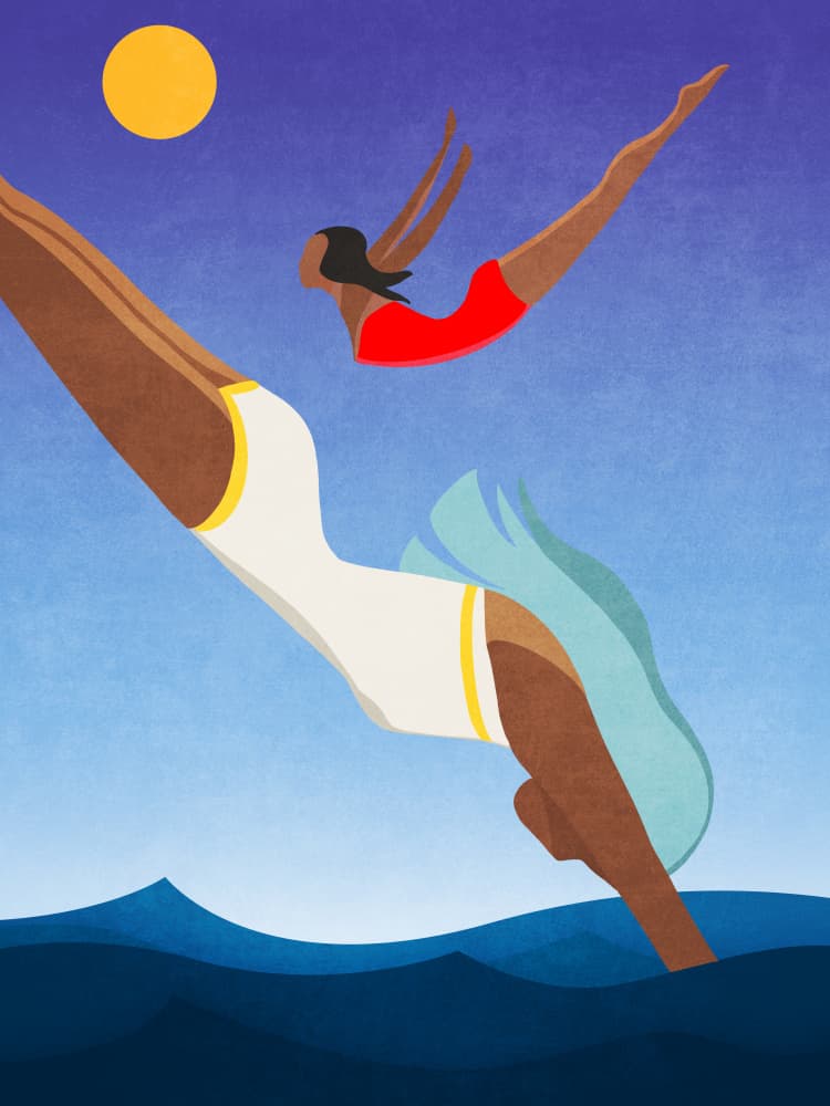 Graceful Dive by Emel Tunaboylu — canvas wall art