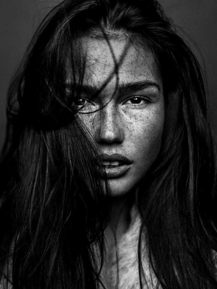 Captivating Freckled Gaze by Martin Krystynek MQEP — canvas wall art