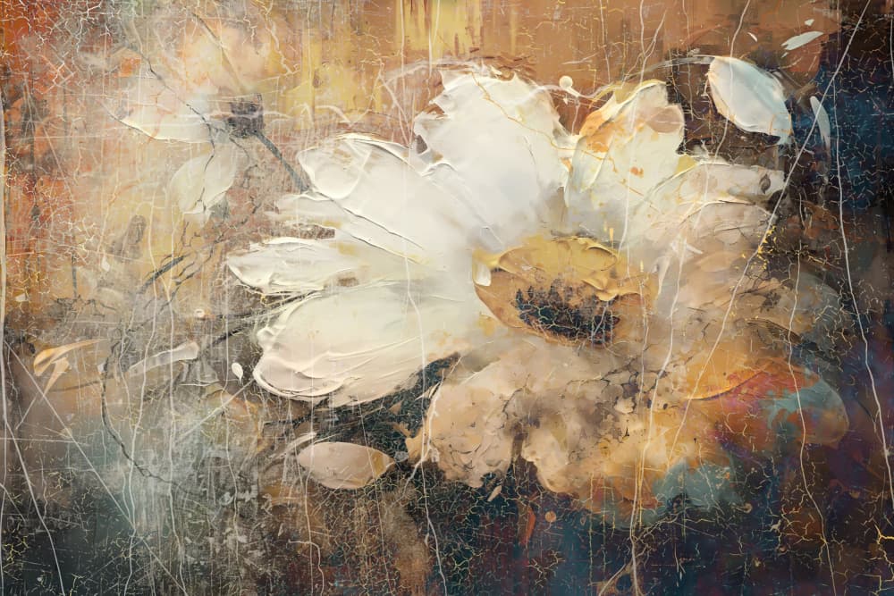 Distressed White Blooms by Rafal Kulik — canvas wall art
