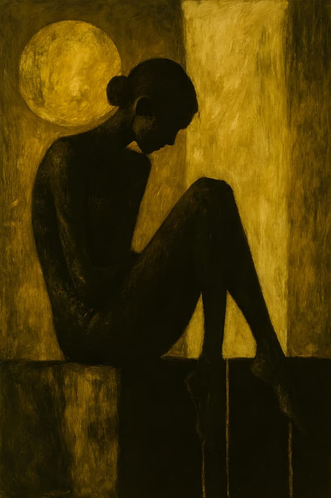 Golden Moon Silhouette by HUGO — canvas wall art