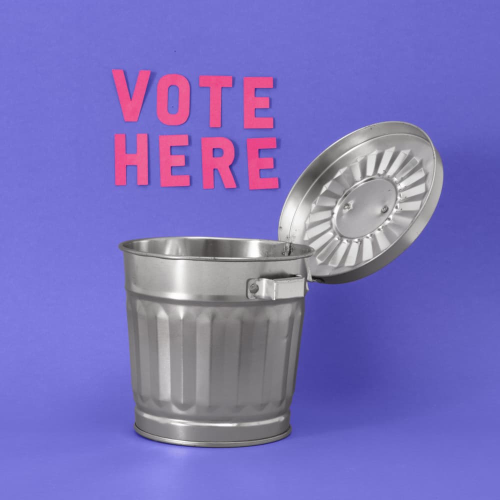 Ballot In The Bin by Julia Ramiro — canvas wall art