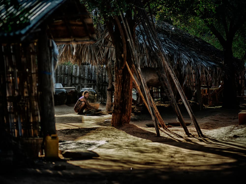Warm Light Village Life by Alain Mazalrey — canvas wall art