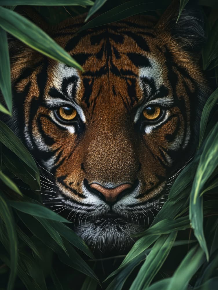 Intense Tiger Gaze by Bilge Paksoylu — canvas wall art