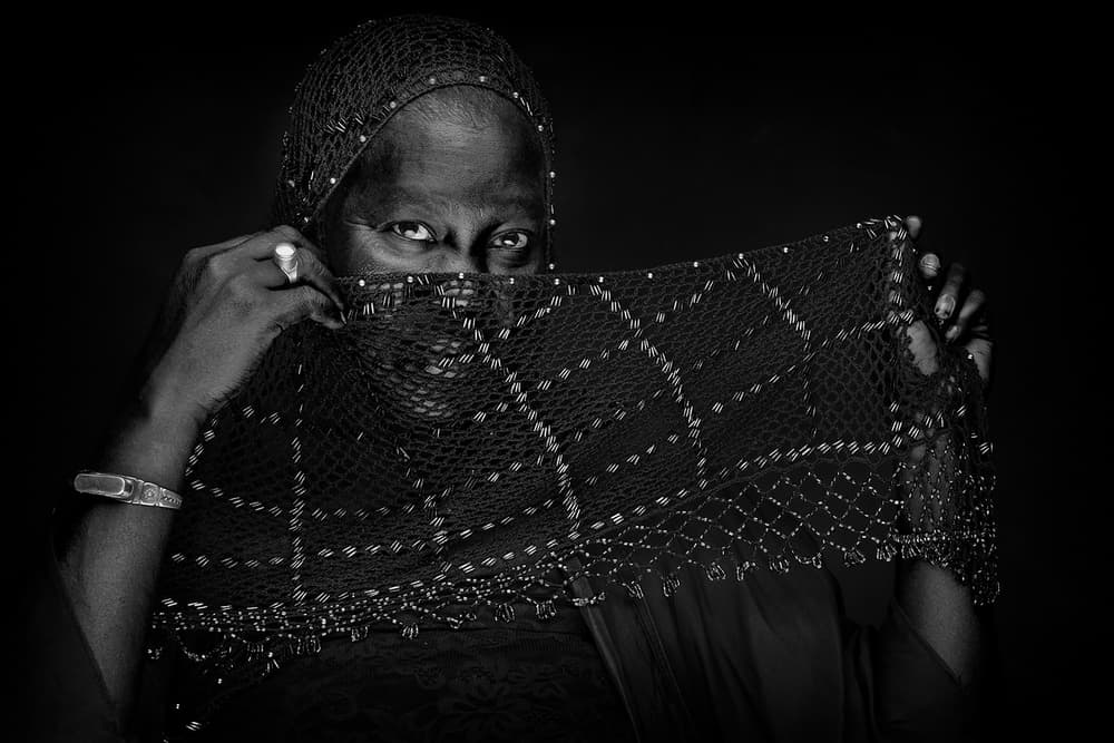 Mysterious Veiled Woman by Joan Gil Raga — canvas wall art