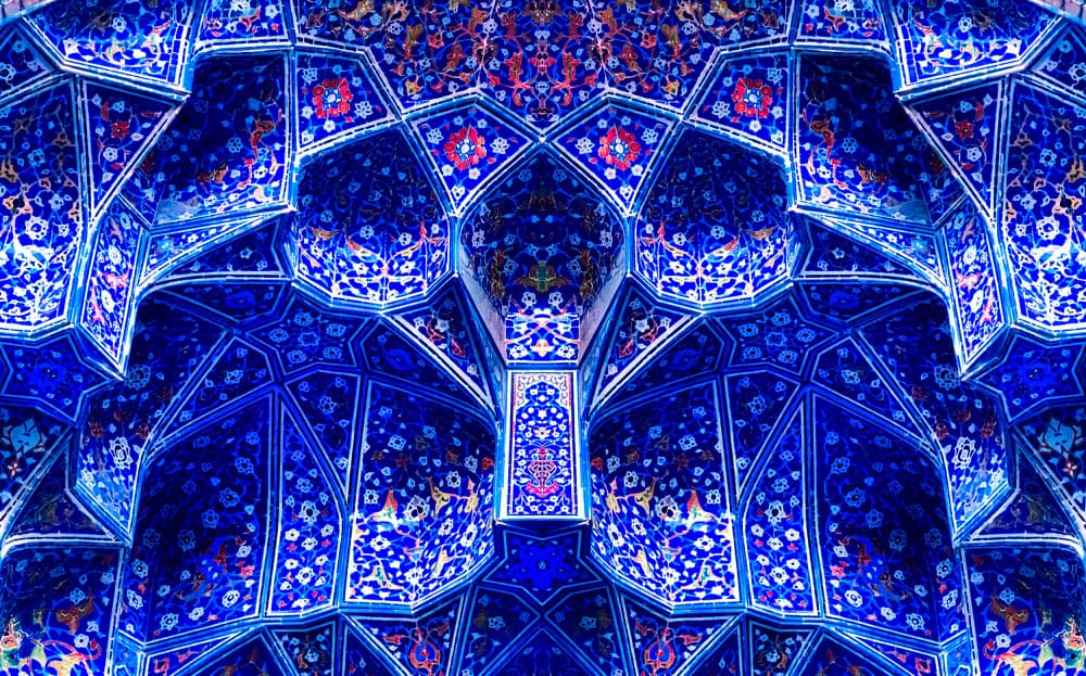 Ornate Blue Architecture by Hamid Mohammad Hossein Zadeh Hashemi — canvas wall art