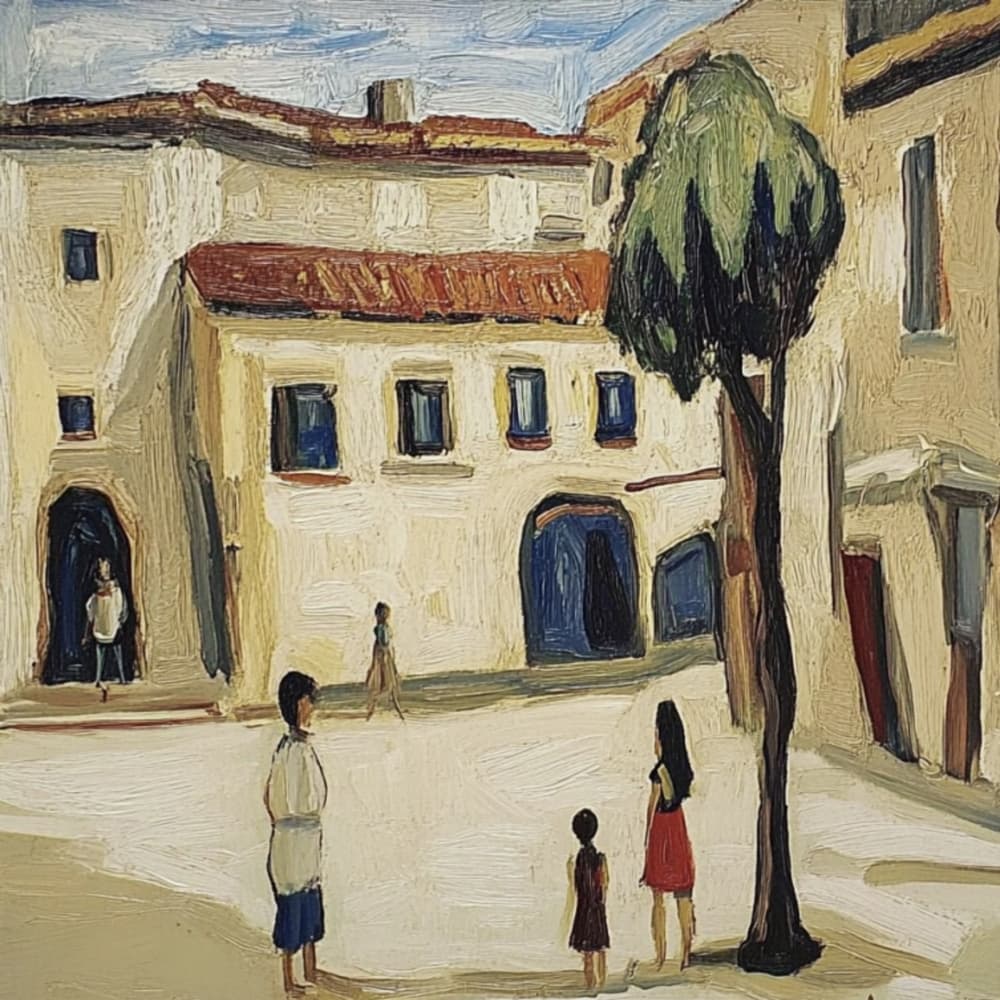 Sunny Village Square by Avanesova Elena — canvas wall art