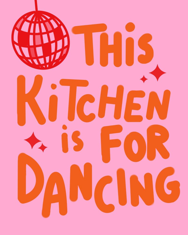Kitchen Is For Dancing by Petra Lizde — canvas wall art
