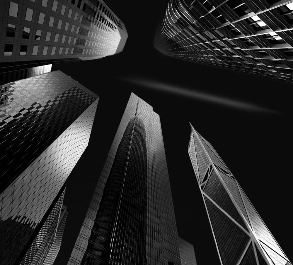 Towering City Skyscrapers by Jiahong Zeng — canvas wall art