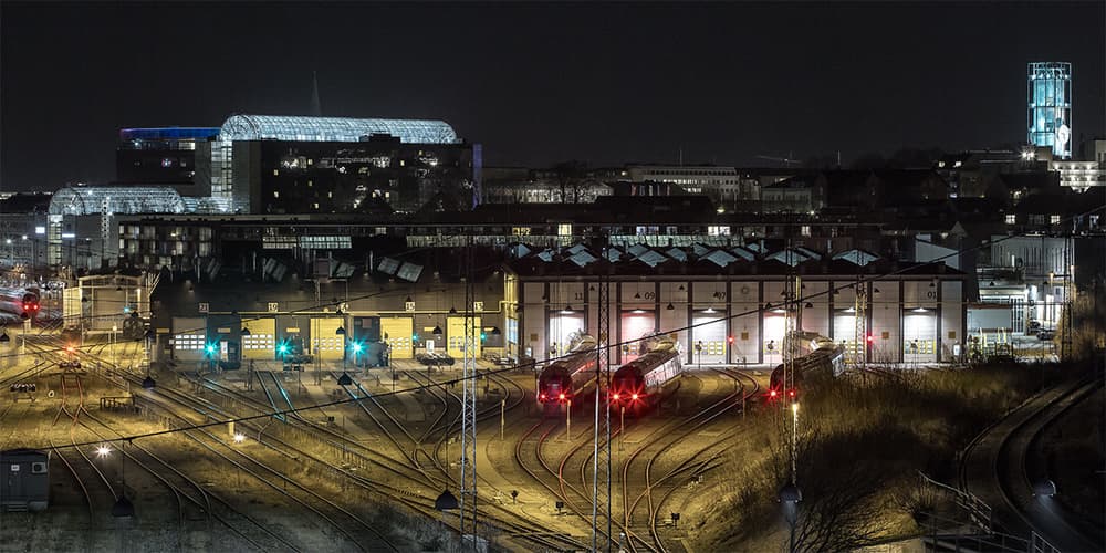 Night Train Depot by Leif Løndal — canvas wall art