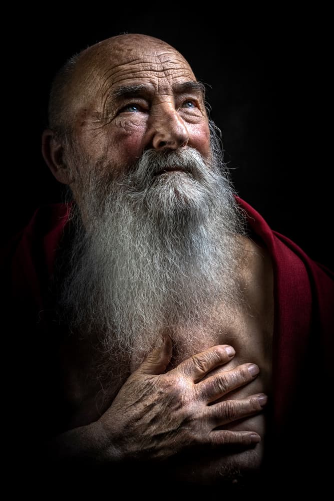 Contemplative Elder by Marcel Egger — canvas wall art