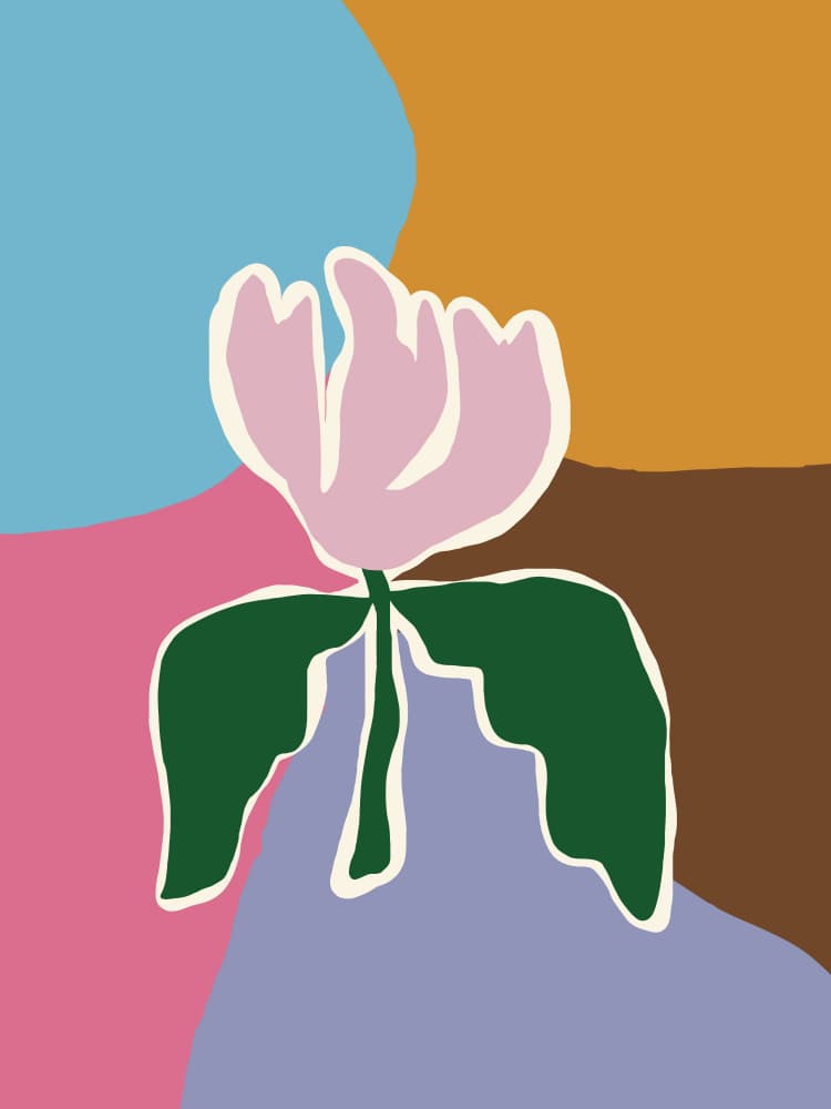 Abstract Pink Bloom by Miho Art Studio — canvas wall art