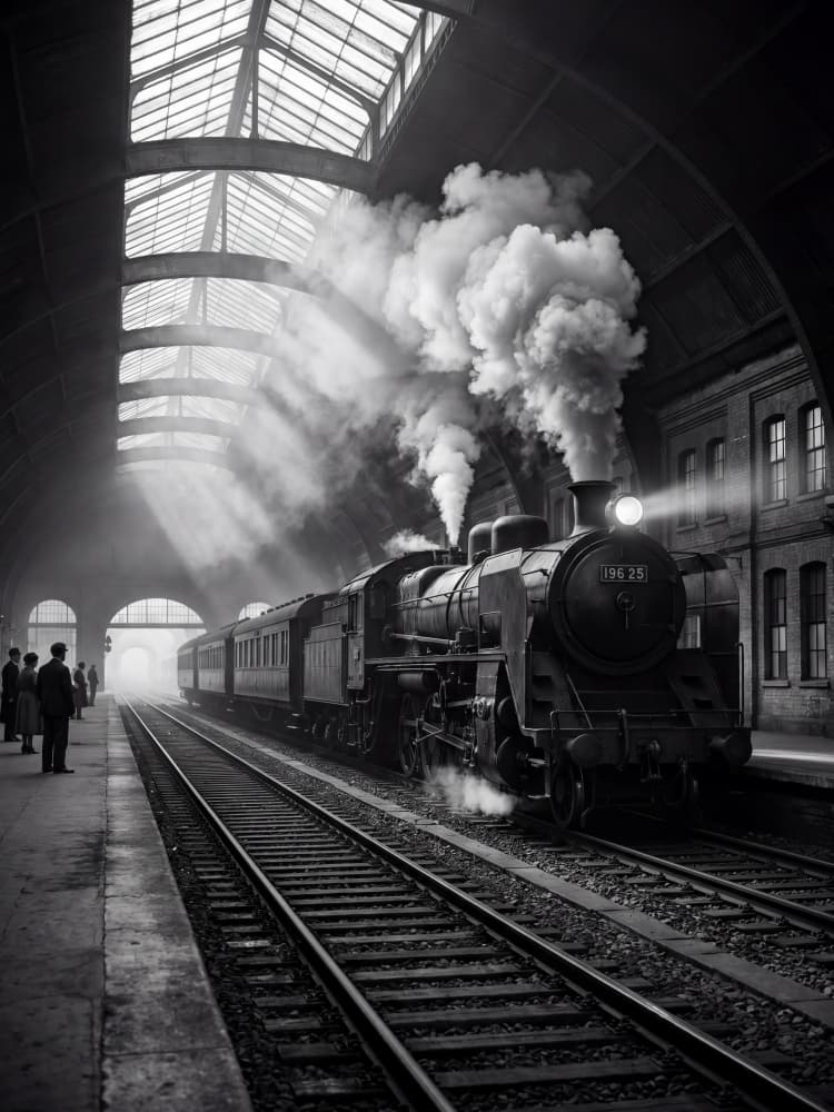Historic Train Departure by Andreas Magnusson — canvas wall art