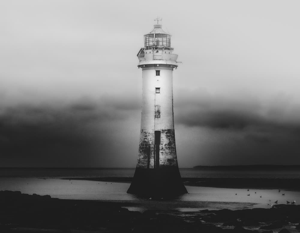 Solitary Coastal Lighthouse by Monika Zemojtel — canvas wall art